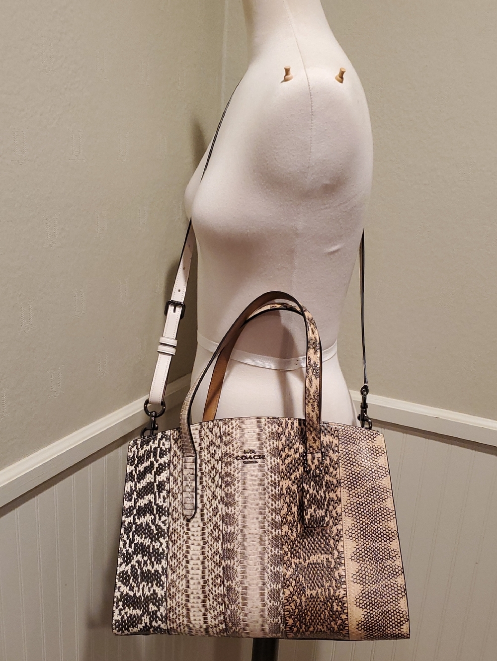 Coach Real Snakeskin Charlie Carryall Tote - Picture 5 of 15